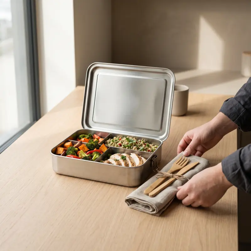 Lunch box, posate e take away